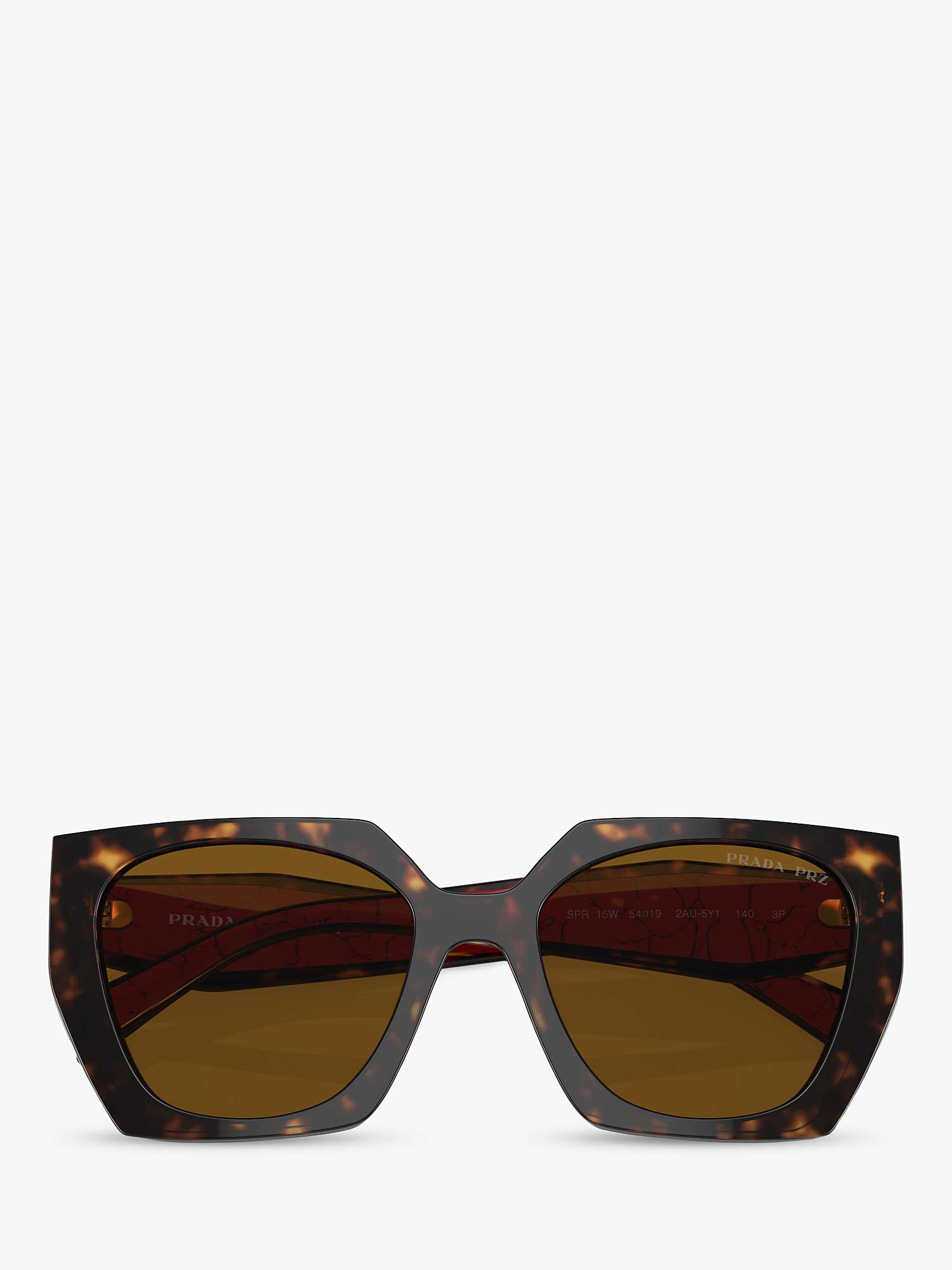 Buy Prada PR 15WS Women's Rectangular Chunky Frame Sunglasses, Tortoise/Brown Online at johnlewis.com