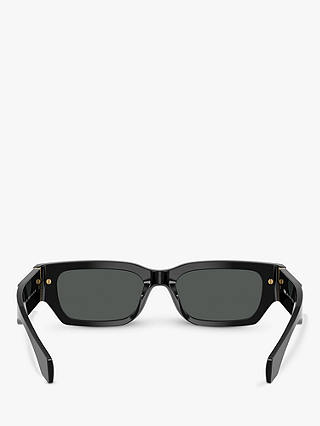 Versace VE4465 Men's Rectangular Sunglasses, Shiny Black/Grey