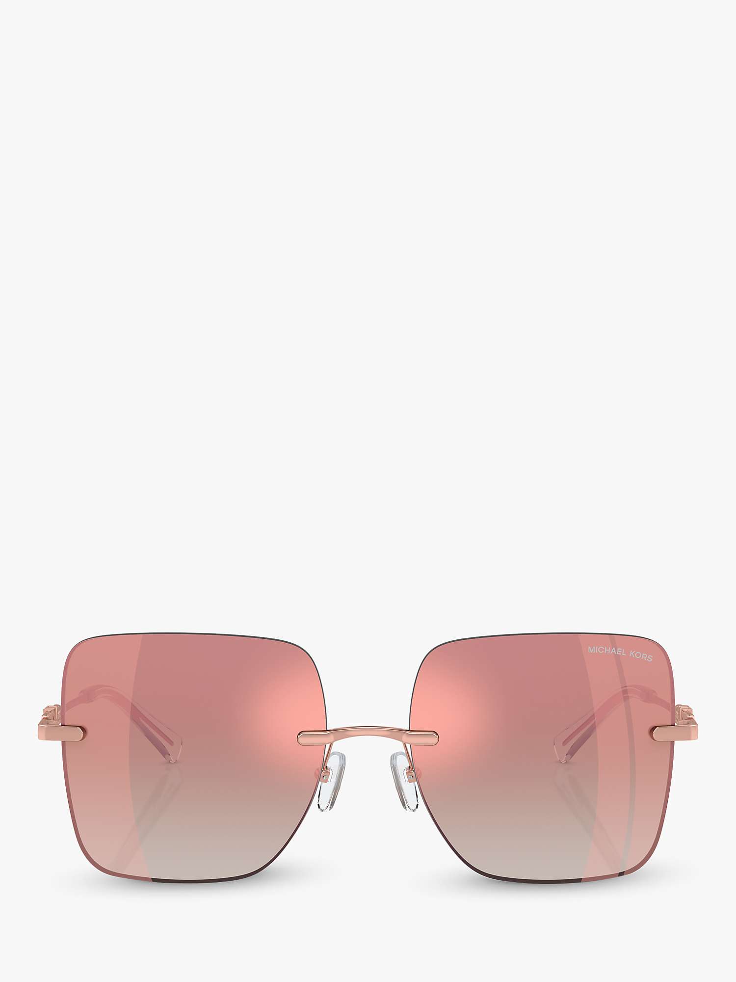 Buy Michael Kors MK1150 Women's Quebec Pillow Sunglasses, Rose Gold/Pink Gradient Online at johnlewis.com