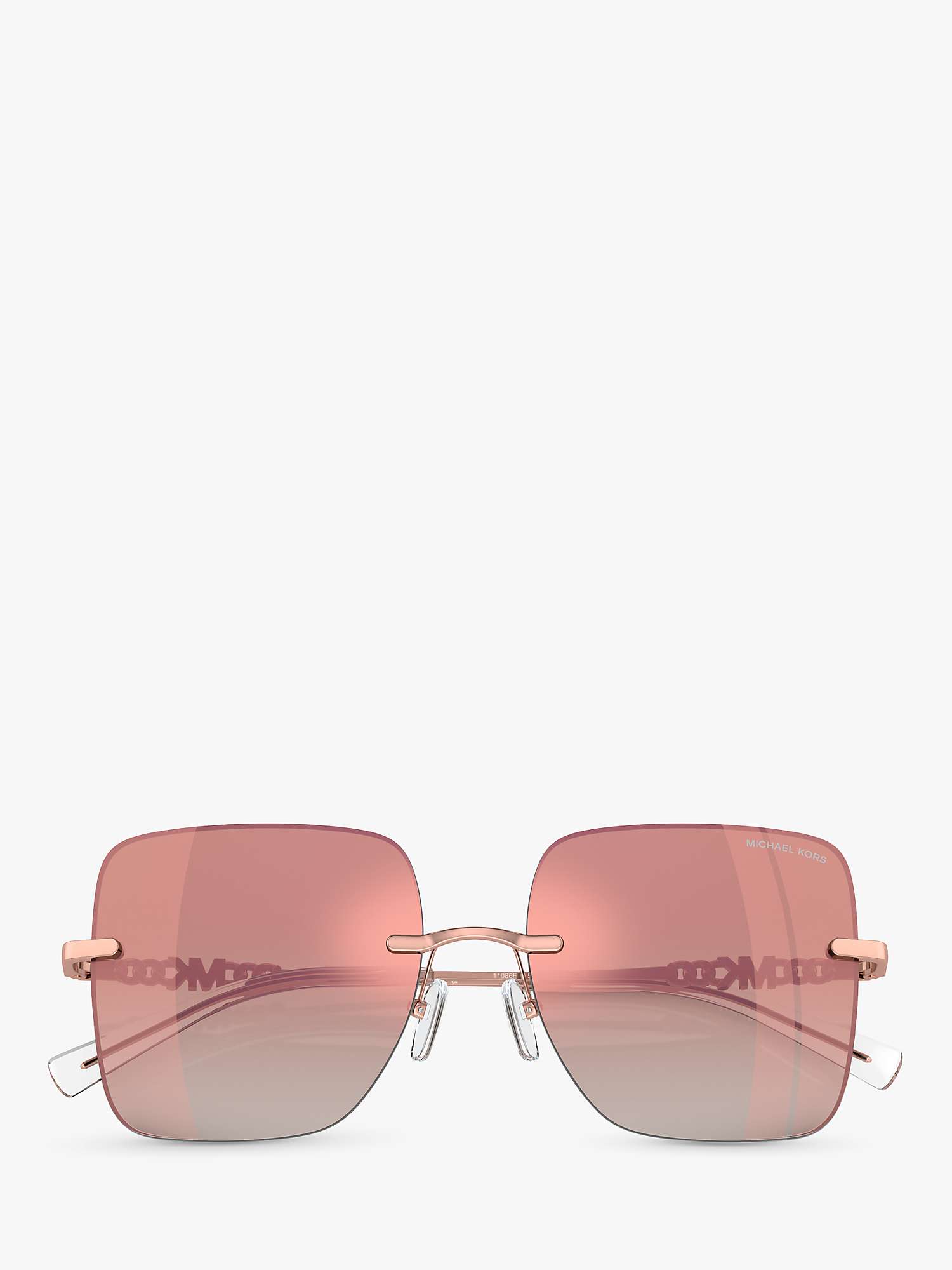 Buy Michael Kors MK1150 Women's Quebec Pillow Sunglasses, Rose Gold/Pink Gradient Online at johnlewis.com