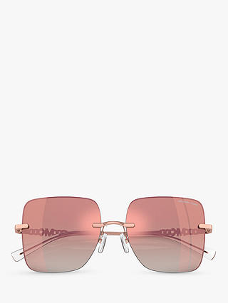 Michael Kors MK1150 Women's Quebec Pillow Sunglasses, Rose Gold/Pink Gradient