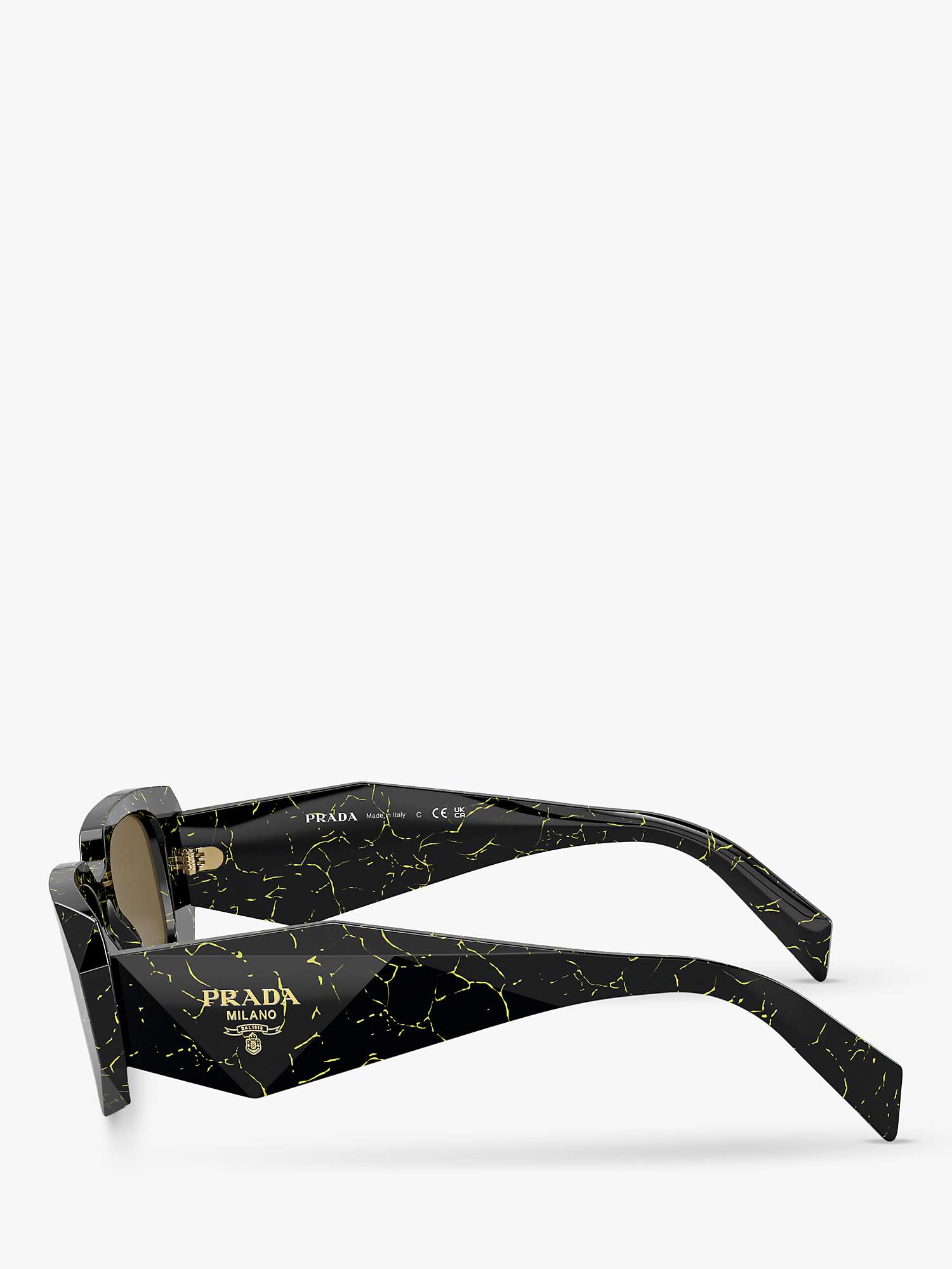 Buy Prada PR 17WS Women's Rectangular Sunglasses, Black/Yellow Marble Online at johnlewis.com