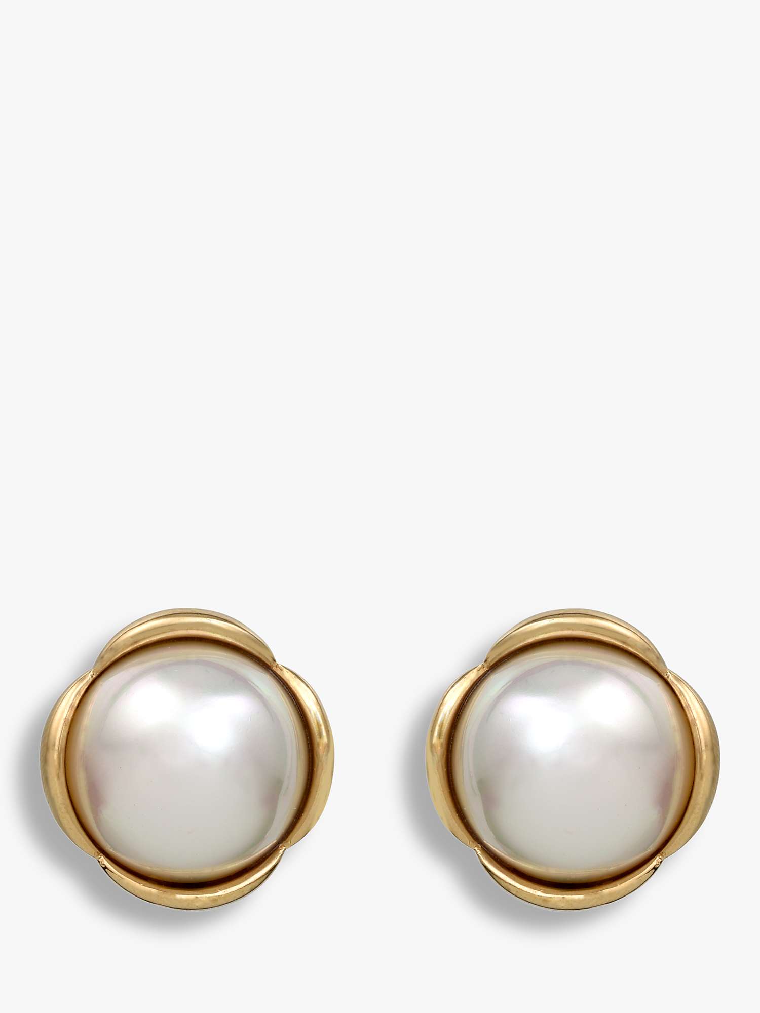Buy Eclectica Vintage 18ct Gold Plated Faux Pearl Clip-On Earrings, Dated Circa 1990s, Gold Online at johnlewis.com
