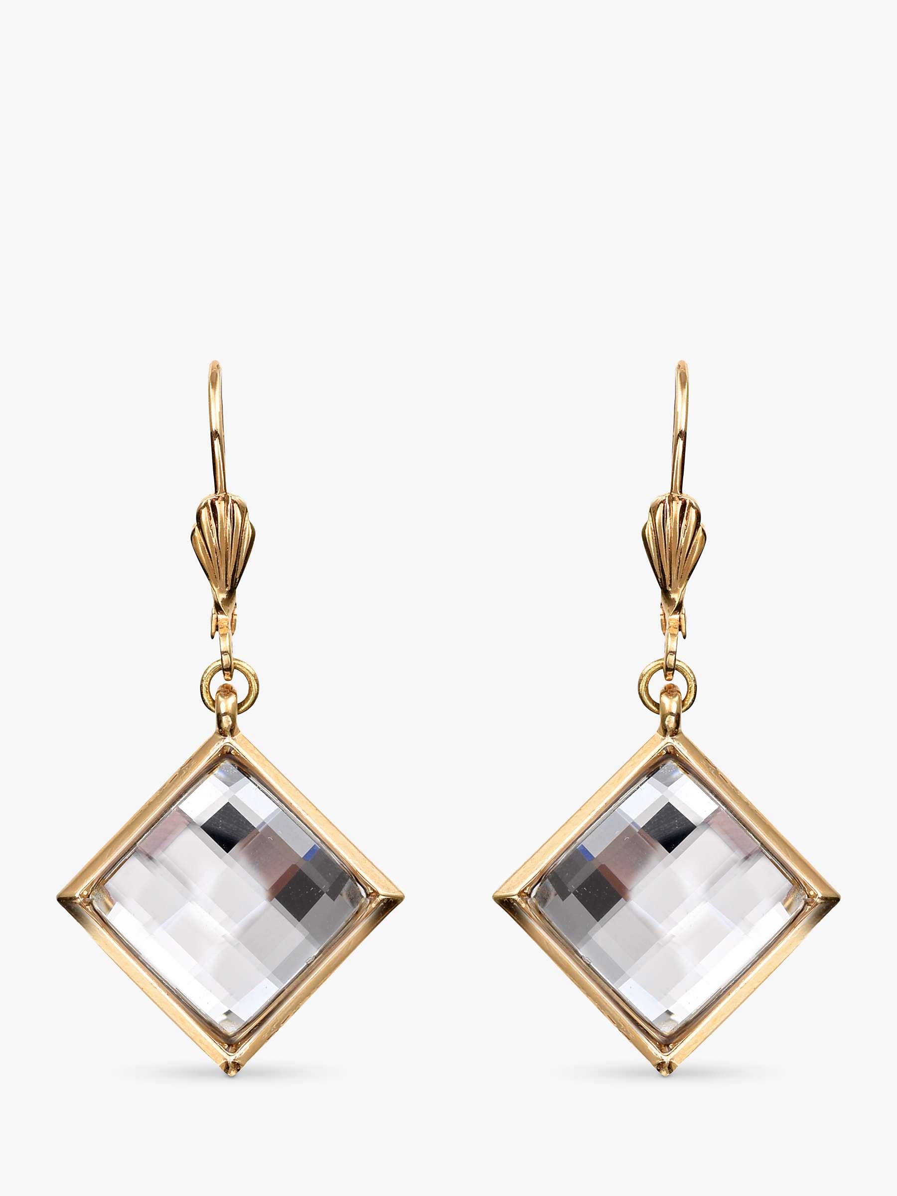 Buy Eclectica Vintage 18ct Gold Plated Mirrored Drop Earrings, Dated Circa 1990s, Gold Online at johnlewis.com