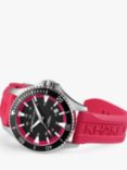 Hamilton H82395330 Unisex Khanki Navy Scuba Automatic Date Rubber Strap Watch, Black/Pink