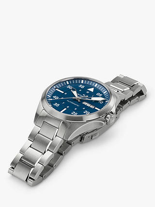 Hamilton H64635140 Men's Khaki Aviation Pilot Day Date Automatic Bracelet Strap Watch, Blue/Silver