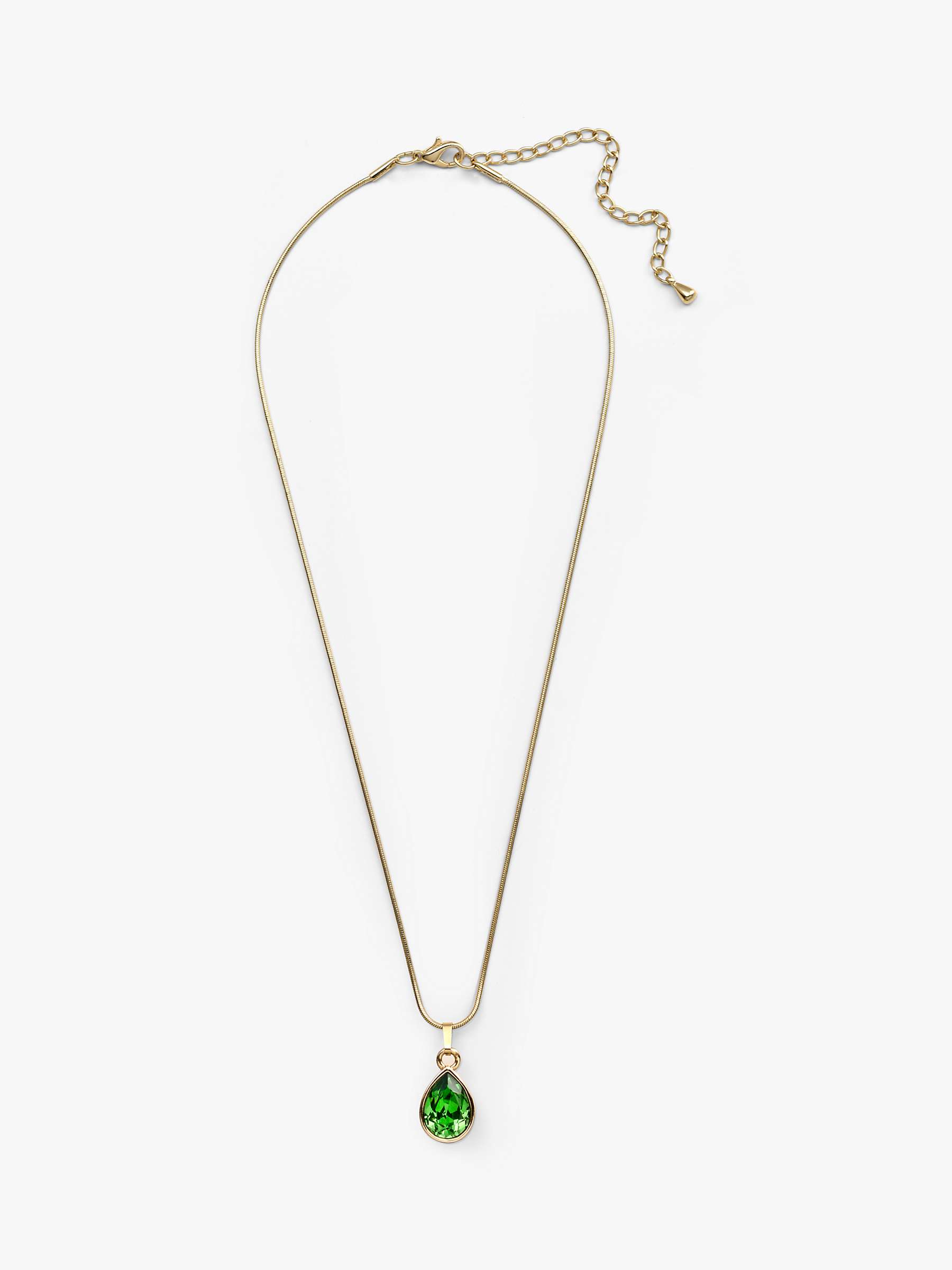 Buy Eclectica Vintage Swarovski Crystal Teardrop Pendant Necklace, Gold/Green Online at johnlewis.com