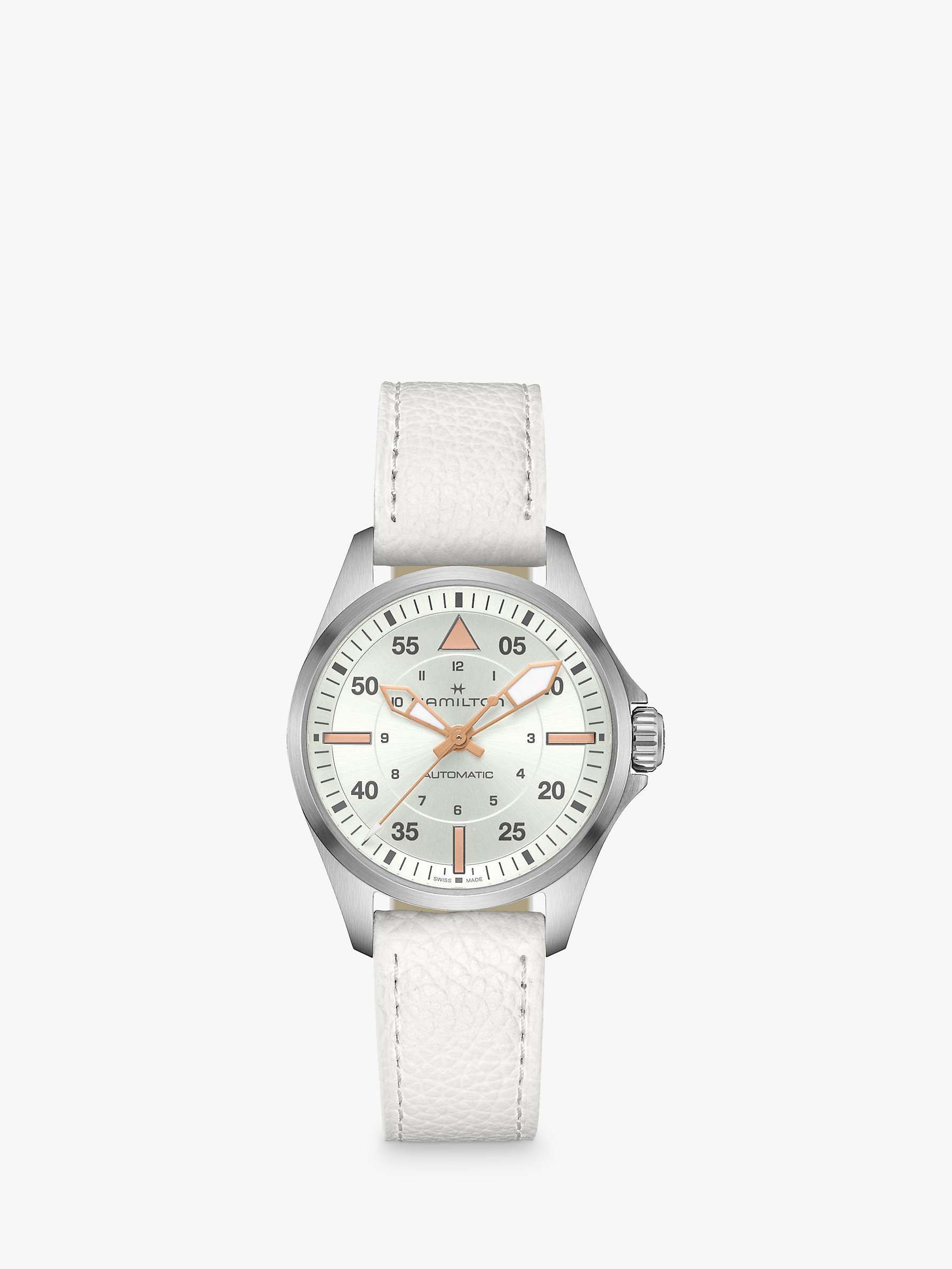 Buy Hamilton Women's Khaki Pilot Automatic Leather Strap Watch Online at johnlewis.com
