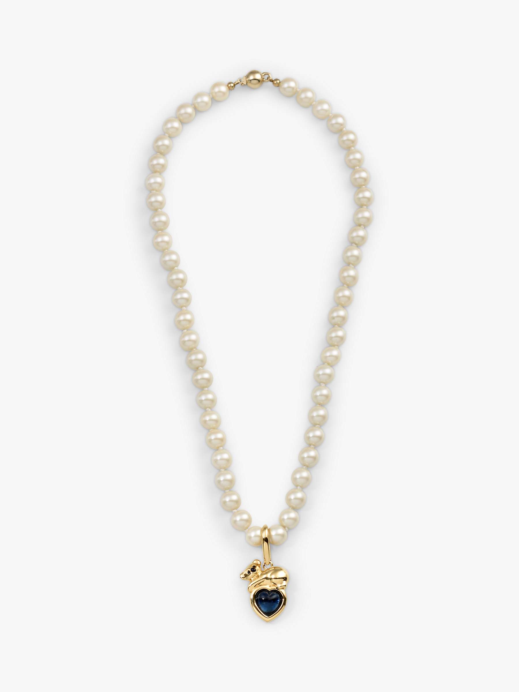 Buy Eclectica Vintage Cabouchon 18ct Gold Plated Faux Pearl Koala Pendant Necklace, Dated Circa 1980s, Blue Online at johnlewis.com