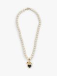 Eclectica Vintage Cabouchon 18ct Gold Plated Faux Pearl Koala Pendant Necklace, Dated Circa 1980s, Blue
