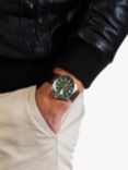Hamilton H64635560 Men's Khaki Aviation Pilot Day Date Automatic Leather Strap Watch, Green/Brown