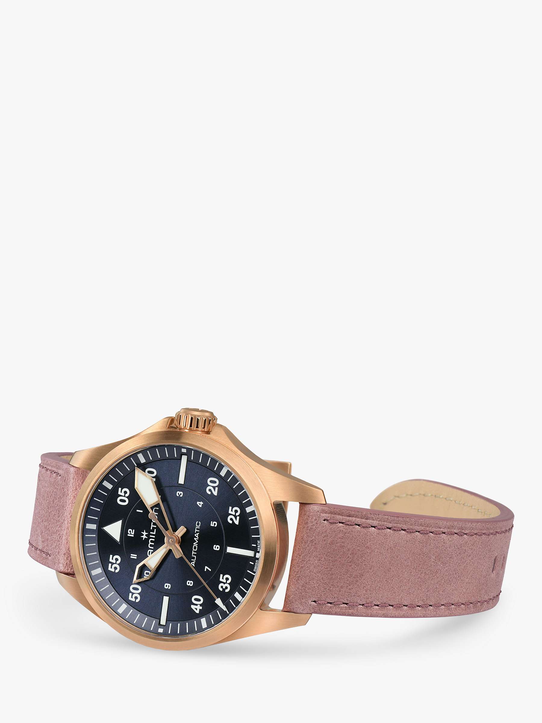 Buy Hamilton Women's Khaki Pilot Automatic Leather Strap Watch Online at johnlewis.com