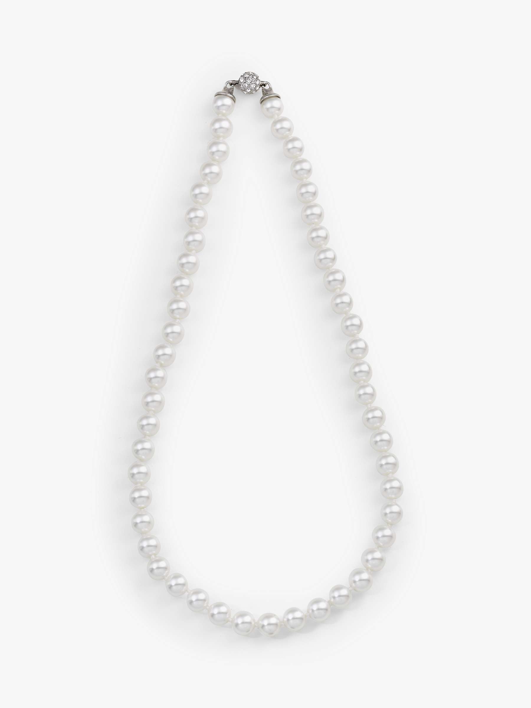 Buy Eclectica Vintage Faux Pearl Swarovski Crystal Necklace, White Online at johnlewis.com