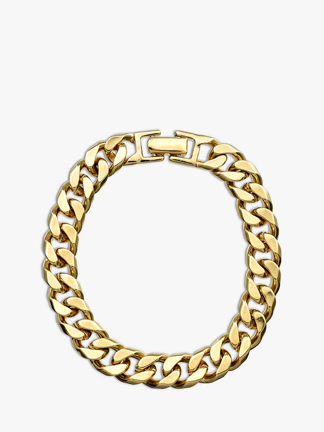 Eclectica Vintage Cabouchon 18ct Gold Plated Curb Link Bracelet, Dated Circa 1980s, Gold