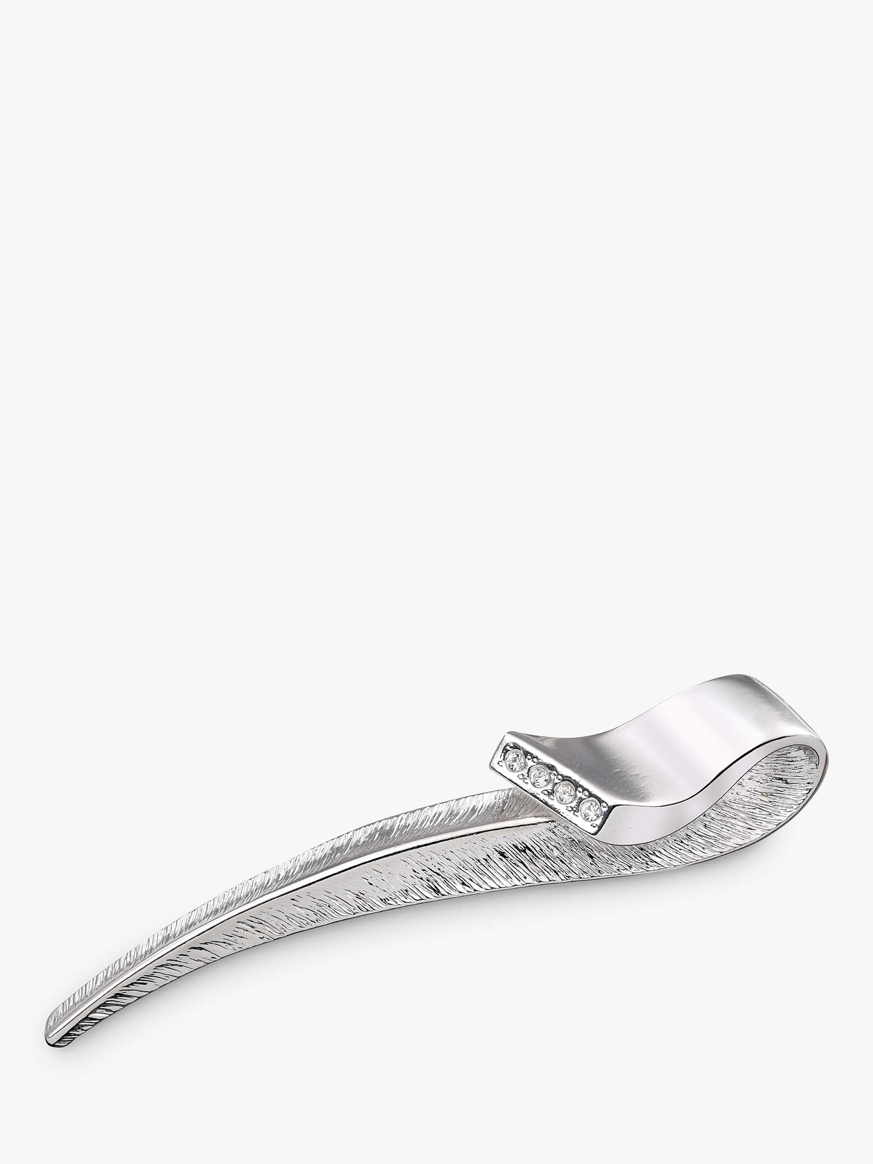 Buy Eclectica Vintage Rhodium Plated Swarovski Crystal Feather Brooch, Dated Circa 1980s, Silver Online at johnlewis.com