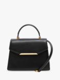 Jasper Conran London Francine Top Handle Leather Grab Bag, Black