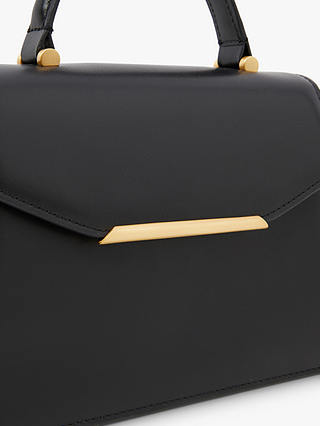 Jasper Conran London Francine Top Handle Leather Grab Bag, Black