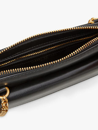 Jasper Conran London Francine Chain Strap Crossbody Leather Bag, Black