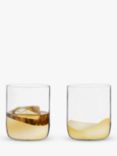 Anton Studio Designs Wave Double Old Fashioned Glass Tumblers, Set of 2, 400ml, Gold
