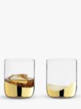 Anton Studio Designs Wave Double Old Fashioned Glass Tumblers, Set of 2, 400ml, Gold