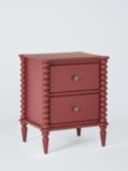 John Lewis Bobbin 2 Drawer Bedside Table, Red