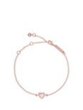 Ted Baker Hansaa Crystal Heart Bracelet, Rose Gold