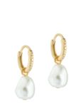 Ted Baker Periaa Pearl Huggie Earrings, Gold/Pearl