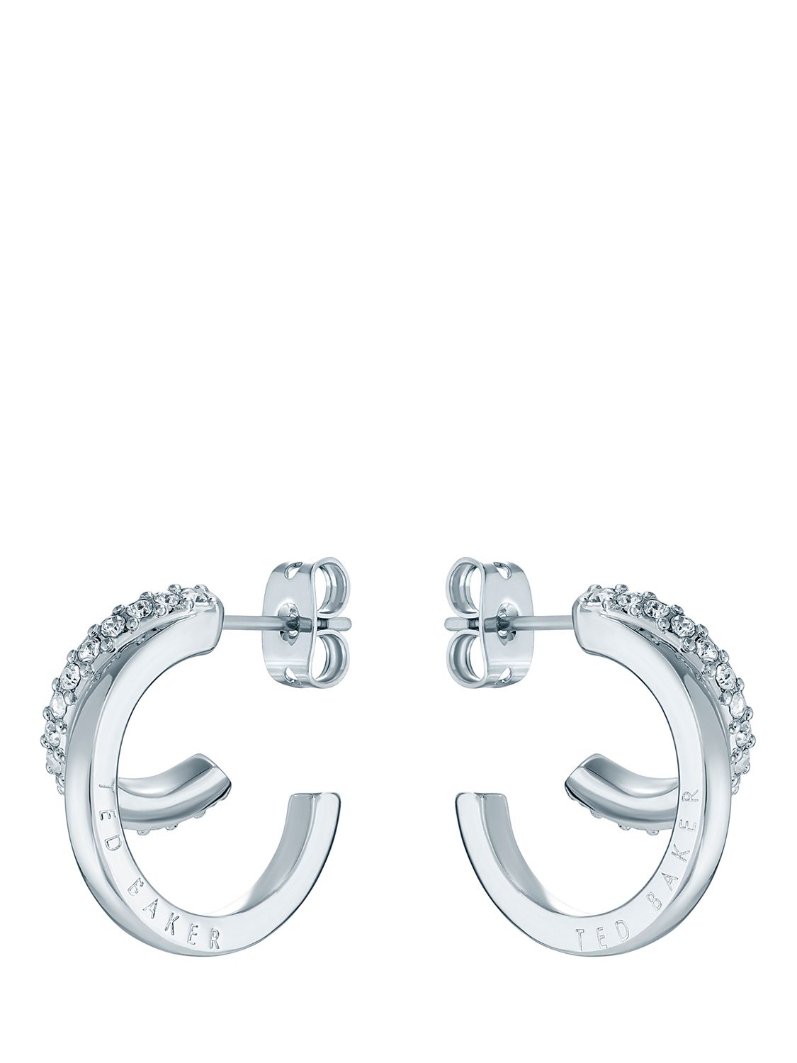 Ted Baker Helias Crystal Double Hoop Earrings, Silver