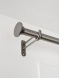 John Lewis Select Classic Eyelet Curtain Pole with Disc Finial, Wall Fix, Dia.25mm