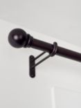 John Lewis Select Classic Eyelet Curtain Pole with Ball Finial, Wall Fix, Dia.25mm