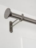 John Lewis Select Classic Eyelet Curtain Pole with Hammered Disc Finial, Wall Fix, Dia.25mm