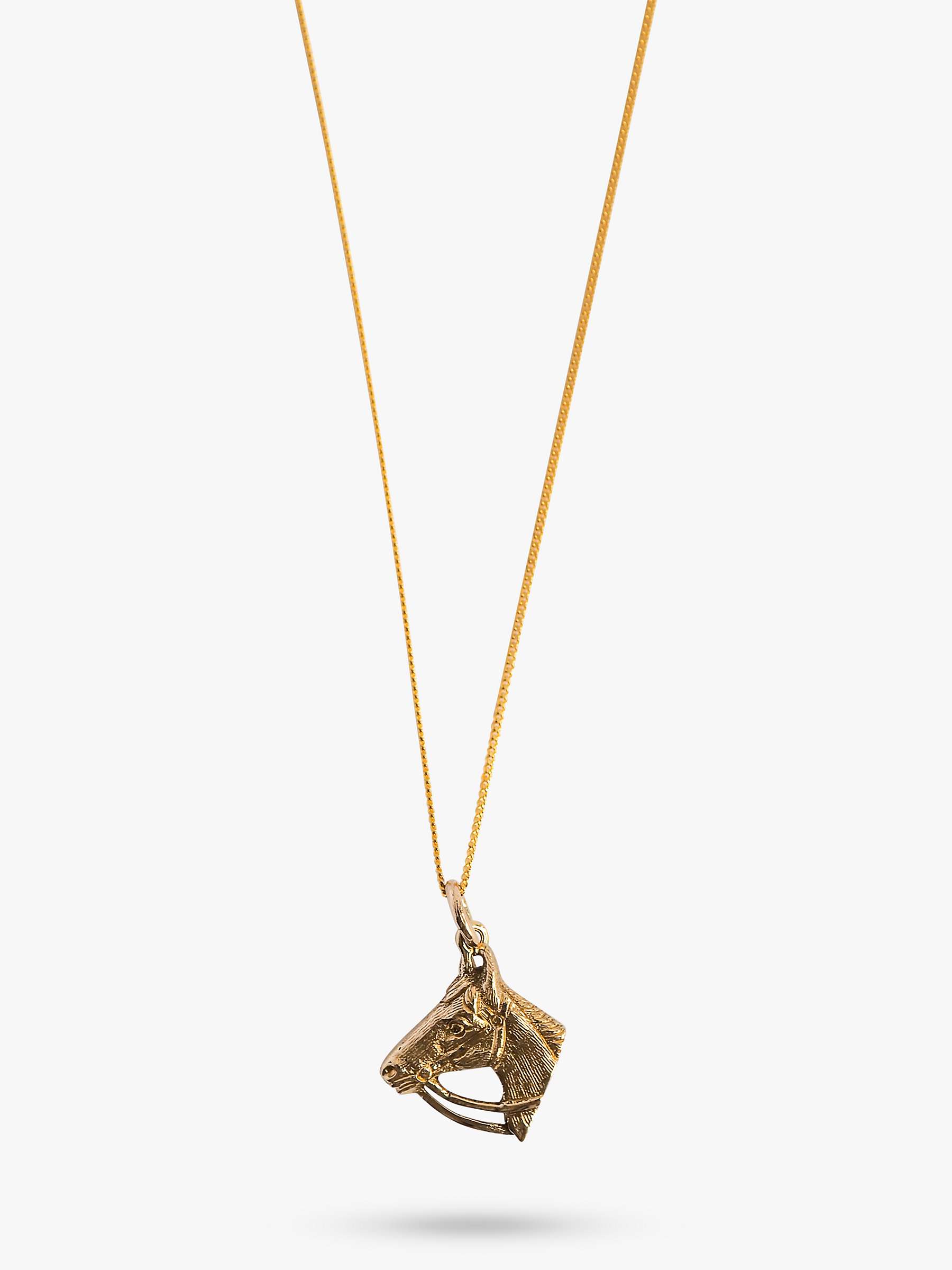 Buy L & T Heirlooms Second Hand 9ct Yellow Gold Horse Pendant Necklace, Dated Circa 1951 Online at johnlewis.com