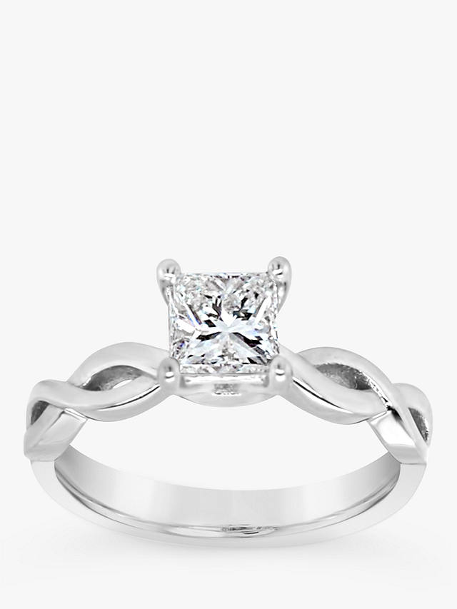 Milton & Humble Jewellery Second Hand Platinum Princess Cut Diamond Twist Ring