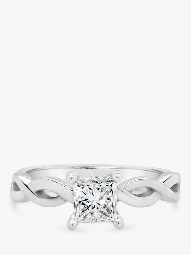 Milton & Humble Jewellery Second Hand Platinum Princess Cut Diamond Twist Ring