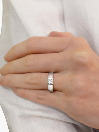 Milton & Humble Jewellery Second Hand Platinum Princess Cut Diamond Ring, Dated Sheffield 2002
