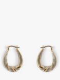 L & T Heirlooms Second Hand 9ct Two-Tone Gold Hinged Creole Earrings