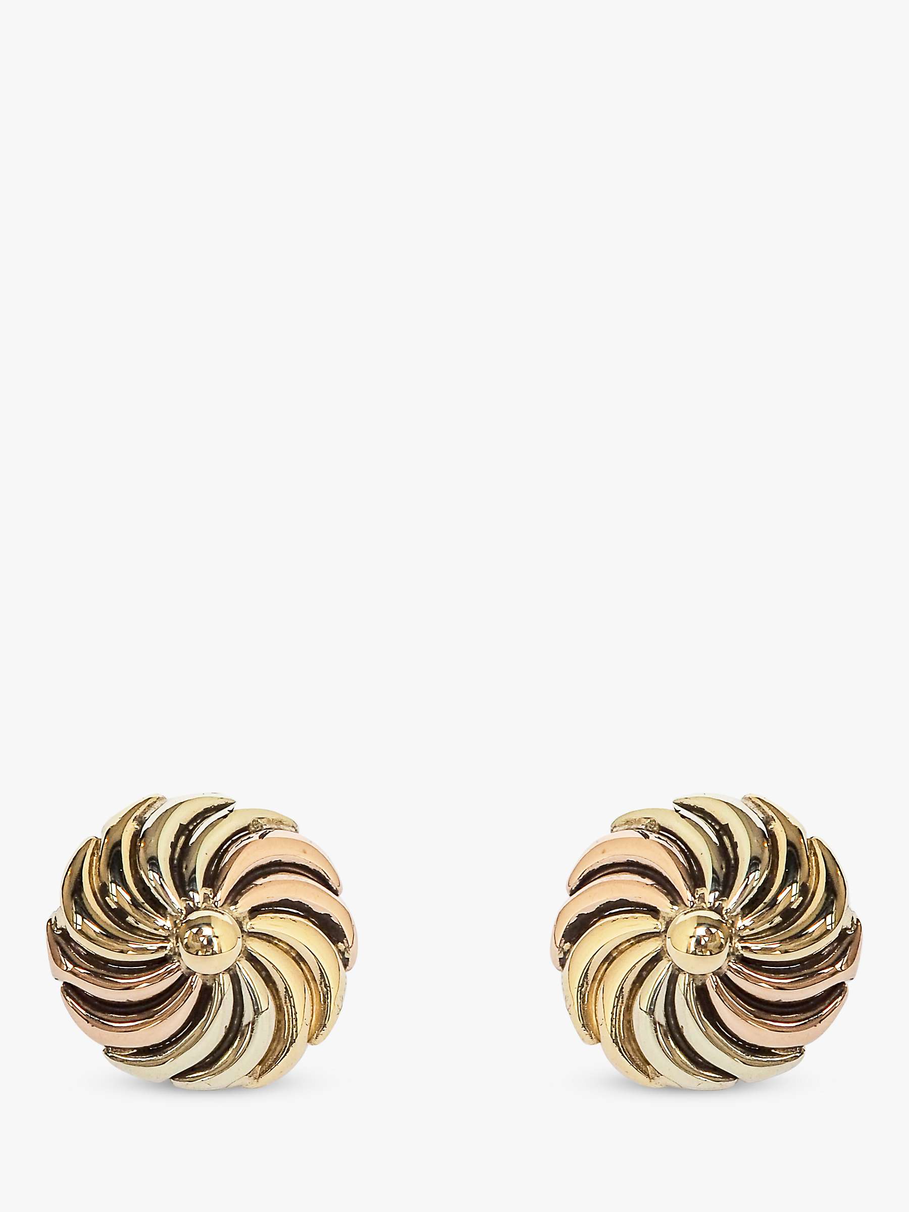 Buy L & T Heirlooms Second Hand 9ct Tri-Colour Gold Swirl Stud Earrings Online at johnlewis.com