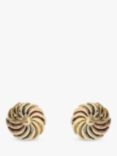 L & T Heirlooms Second Hand 9ct Tri-Colour Gold Swirl Stud Earrings