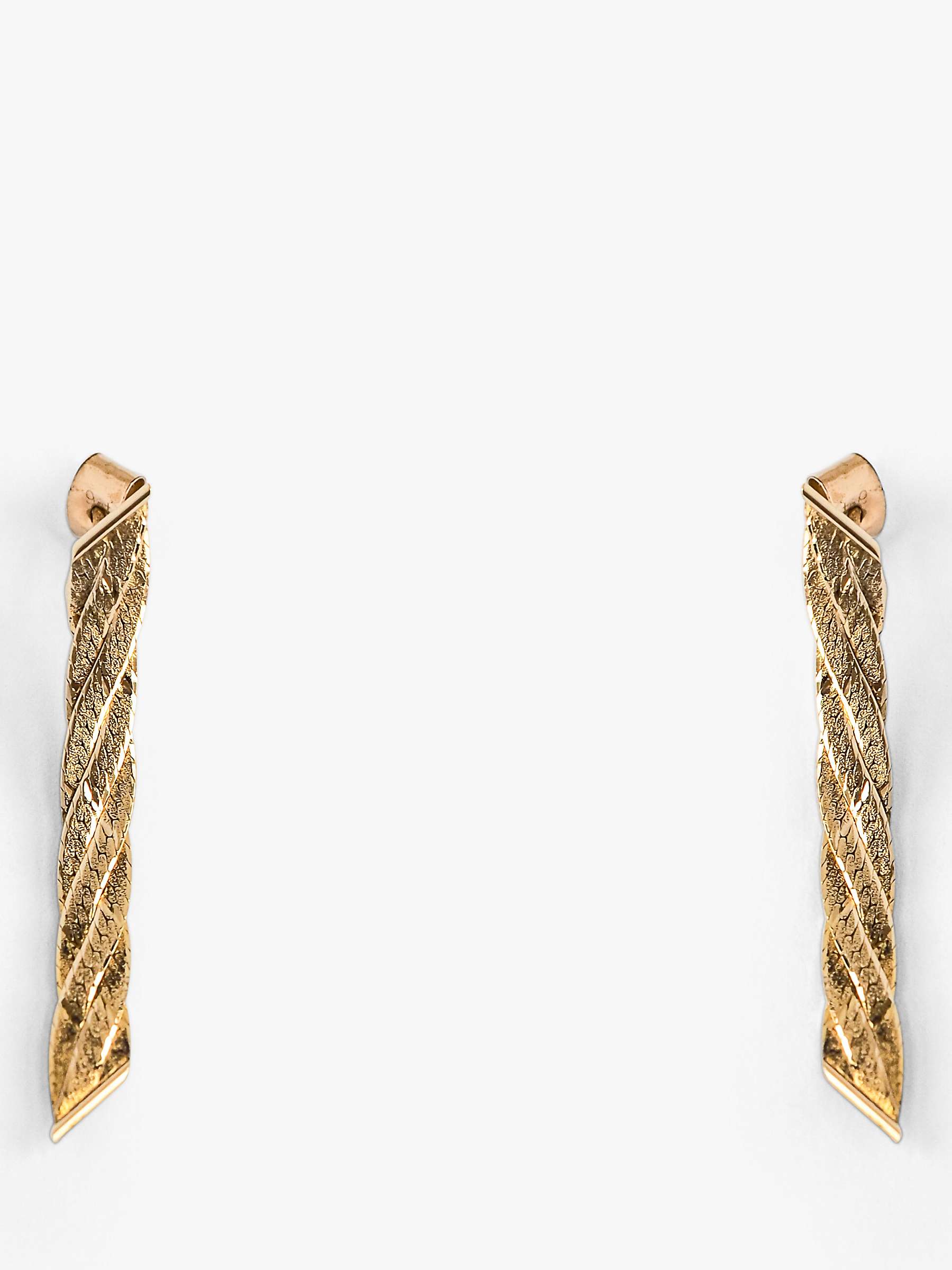 Buy L & T Heirlooms Second Hand 9ct Yellow Gold Plaited Dropper Earrings Online at johnlewis.com