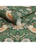 William Morris At Home Strawberry Thief Wallpaper, Rich Green
