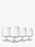 Luigi Bormioli Optica Fluted Cognac Glass, Set of 4, 465ml, Clear