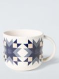 John Lewis Quilted Snowflake Stoneware Mug, 335ml, Multi