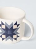 John Lewis Quilted Snowflake Stoneware Mug, 335ml, Multi