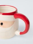 John Lewis Father Christmas 3D Stoneware Mug, 400ml, Red