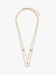 Joma Jewellery Stacks Of Style White Pearl Gold Plated Necklaces, Gold