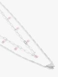 Joma Jewellery Stacks Of Style Pink Enamel Silver Plated Necklaces, Silver