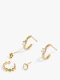 Joma Jewellery Stacks Of Style White Pearl Gold Plated Earrings, Gold