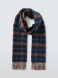 John Lewis Check Wool Scarf, Orange Check