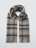 John Lewis Check Wool Scarf, Beige Check