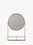 Gallery Direct Emerson Round Metal Frame Wall Mirror & Shelf, 63 x 42cm